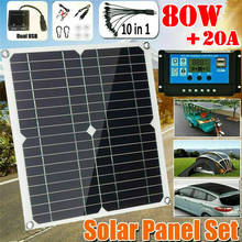 80W 18V Outdoor Solar Panel with 20A Controller Portable Dual-USB Boat Battery Charger Folding Solar Panel Kit Camping Caravans 2024 - buy cheap