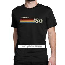 80 Ретро полосы Для мужчин футболка родившиеся в 1980 футболки 40 лет 40th подарок на день рождения, новинка, футболки с изображением подарка на день рождения 2024 - купить недорого