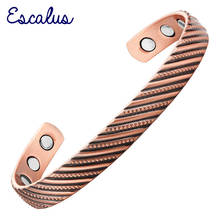 Escalus Jewelry Women Gift Antique Copper Plating Powerful Magnetic Bangle Magnet Healing Men Bracelet Wristband Charm 2024 - buy cheap