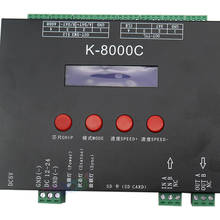 Programmable DMX/SPI SD card LED pixel controller;K-8000C;off-line;DC5-24V for RGB full color led pixel light strip 2024 - buy cheap