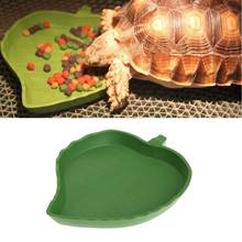 New Reptile Water Food Dish Bowl Plastic Gecko Meal Worm Feeder Leaf Shape 2size 2024 - buy cheap