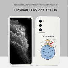 Capa de silicone líquido com estampa retangular fofa para huawei, para modelos p40, p40 lite, p40 pro, p30, p20, mate 40, 40pro, 30, p30pro, p30lite 20 2024 - compre barato