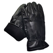 Мужские перчатки из натуральной овчины, теплые зимние перчатки с хлопковой подкладкой, теплые кожаные перчатки большого размера 2024 - купить недорого