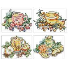 Fruit sweet tea patterns Counted Cross Stitch 11CT 14CT DIY Chinese Cross Stitch Kits Embroidery Needlework Sets home decor 2024 - buy cheap