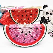 Luxury Fruits Crystal Evening Bag Women wedding Party Purse Wholesale Watermelon Bridal bag Day Clutches 88444 2024 - buy cheap