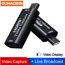Portátil micro 4k placa de captura de vídeo hdmi placa de captura de vídeo 1080p 2.0/3.0 hd gravador de jogo streaming ao vivo gravador de caixa de registro 2024 - compre barato