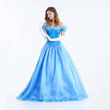 Deluxe Adult Blue Princess Costume Women Fancy Dress Ball Gown Halloween Princess Costume Role Play Carnival Sexy Party 2024 - buy cheap