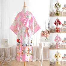 Roupão feminino longo de cetim, cetim, noiva, damas de honra, kimono, estampa floral, verão 2024 - compre barato