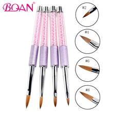 BQAN 1 Pc Acrylic Nail Art Brush Kolinsky Sable Hair Size #2/#4/#6/#8 Manicure Art Tool Purple Pearls Handle Nail Art Brush Tool 2024 - buy cheap
