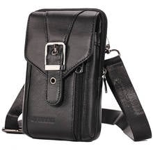 New Brand Vintage Leather Shoulder Messenger Bag for Men Travel Casual Hook Crossbody Pack Wallet Satchel Sling Chest Bags Black 2024 - buy cheap