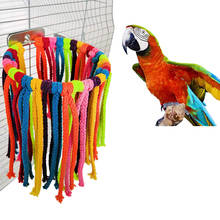 Bird Parrot Hanging Swing Rings Cotton Rope Knot Chew Bite Toy Pet Birds Stand Toy Colorful Parrot Rope Ring 2024 - buy cheap