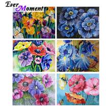 Ever Moment-pintura con diamantes, cuadro Floral, Cuadrado completo, resina, arte de pared, decoración, Kits hechos a mano, bordado ASF2274 2024 - compra barato