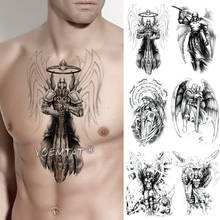 Viking воин Самурай временная татуировка стикер Ares Mars водостойкое тату Hero Wings для боди-арта поддельные тату для мужчин и женщин 2024 - купить недорого