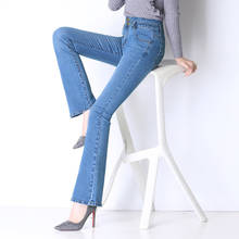 2020 women's spring and summer new micro-speaker jeans slim slim casual large size flared pants 2024 - buy cheap