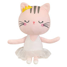 Gato de peluche de 35-65cm para niñas, muñeco de felpa suave con faldas de Ballet, gato blanco, regalo de San Valentín 2024 - compra barato