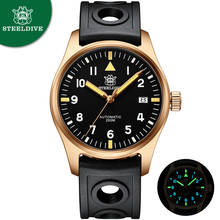 STEELDIVE Bronze Pilot Watch for Men Black Dial NH35 200m Waterproof Automatic Mechanical Retro Luminous Diver Watch SD1940S 2024 - buy cheap