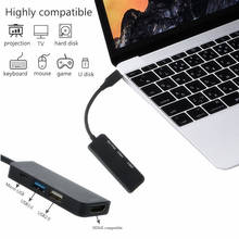 4 em 1 USB-C hub hd cabo de áudio de vídeo adapte tipo c para hdmi-compatível usb 3.0/usb 2.0 micro usb para macbook pc telefone 2024 - compre barato