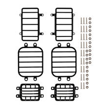 Peças de metal preto 6pcs tampa de luz led dianteira traseira para rc crawler 1/10 peças de caminhão trilho traxxas g500 trx6 g63 2024 - compre barato