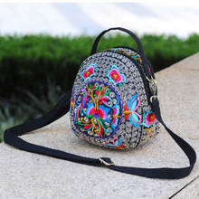 Mini bolsas de mão femininas bordadas nacionais, estampas florais agradáveis, bolsa de ombro casual feminina, multi-uso transportador de lona, imperdível 2024 - compre barato