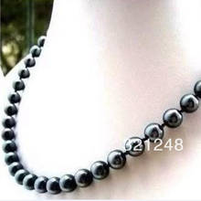 Fashion 8mm natural black south sea shell pearl round beads diy necklace for women elegant jewelry making 18inch GE1018 2024 - buy cheap