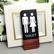 Placa de sinal de toalete acrílico masculino & feminino wc símbolo adesivo apoiado banheiro wc porta sinal para hotel escritório casa restaurante 2024 - compre barato