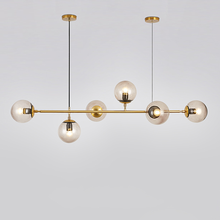 Lustre nórdico com bola de vidro, luminária suspensa, estilo vintage, com bolha de vidro, para sala de jantar 2024 - compre barato