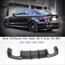 Carbon Fiber Rear Diffuser Lip Spoiler For Audi A3 S Line S3 RS3 2017 2018 2019 2020 Bumper Splitters High Quality Accessories 2024 - buy cheap