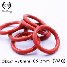 5PCS/lot Red Silicone Ring Silicon/VMQ O ring 2mm Thickness OD21/22/23/24/25/26/27/28/29/30*2mm Rubber O-Ring Seal Gaskets 2024 - buy cheap