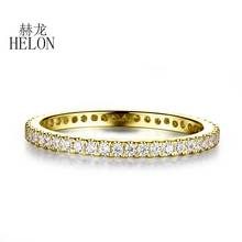 HELON Твердое 14 к желтое золото AU585 натуральные бриллианты 0.33CT обручальное кольцо художественное женское ювелирное изделие 1,5 мм широкий диапазон 2024 - купить недорого