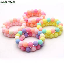 MHS.SUN 3PCS Colorful Round Beads Bracelets Child Baby Elastic Bracelets Cute Design For Girls Toddler Jewelry Spring Style 2024 - buy cheap