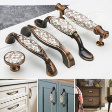 Antique Ceramic Cabinet Handles Chinese Vintage Drawer Knobs Wardrobe Furniture Pulls European Cupboard Handle 2024 - buy cheap