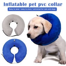 Collar inflable suave para perro, Collar inflable protector para perros y gatos, ajustable, antimordedura y antilamer después de la cirugía en U 2024 - compra barato