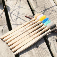 Cepillo de dientes de bambú Natural ecológico, cerdas suaves de fibra Capitellum, cuidado bucal, 50 Uds. 2024 - compra barato