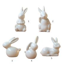 Top Qualisty Pure White Rabbit Ceramic Figurines Home Decoration China Gift Modern Statue Hot Sale 2024 - buy cheap