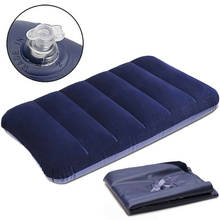 Travesseiro inflável azul, descanso para acampamento 2024 - compre barato
