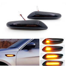 Indicador lateral de señal de giro LED intermitente secuencial, luz ámbar, lente ahumada, para BMW E90, E91, E92, E60, E87, E82, E83, X3, E46, 2 uds. 2024 - compra barato