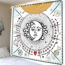 Tapiz de Mandala con Luna y sol para colgar en la pared, tapiz de pared Celestial, alfombras de pared Hippie, tapiz psicodélico para decoración del dormitorio 2024 - compra barato