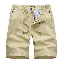 2021 New Summer Cargo Short Men Casual Cotton Knee Length Mens Shorts Solid Color Drawstring Bermuda Masculina Short Men 29-38 2024 - buy cheap
