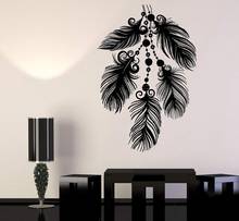 Vinyl wall decal art beautiful feather ethnic style home decoration living room bedroom decoration sticker interior mural GXL18 2024 - buy cheap