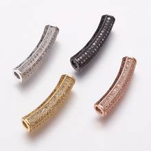 5pc Brass Micro Pave Cubic Zirconia Tube Beads Mix Color For DIY Jewelry Making Handicrafts Supplies 26.5x5mm Hole: 2.5x3mm 2024 - buy cheap