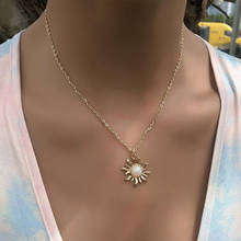1 Pcs   Charm Women Necklaces Set Bohemian Colorful Gem Sun Flower Gold Necklace Classic Lady Jewelry Accessories  2024 - buy cheap