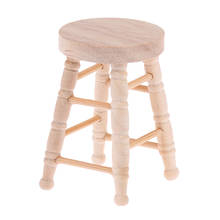 1/12 Dollhouse Mini Wooden Stool Simulation Chair Furniture Model Toys for Doll House Decoration 2024 - buy cheap