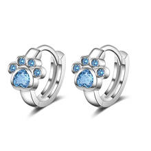 Fashion Elegant shining Crystal Earrings for Women Girl korean style sweet Cat Claw Blue AAA Zircon Earring women Jewelry Gift 2024 - buy cheap