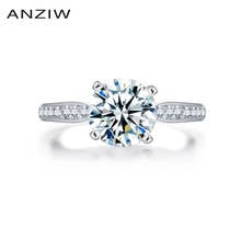 925 Sterling Silver Engagement Rings for Women 2 Carat Wedding Anillos De Plata Esterlina Para Las Mujeres 4 Claws Ring 2024 - buy cheap