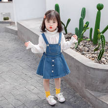 Girls Jean Dresses 2020 Kids Dress for Girls Denim Kids Clothes Braces Overalls Suspender Dress Casual Back To School Outfit 2024 - buy cheap