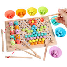 Fishing Board Game Hands Brain Training Clip Ball Beads Puzzle Montessori Educational Wooden Toys Math Game For Baby Children 2024 - buy cheap