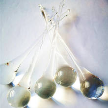 Colgantes de cristal transparente con forma de gota de lluvia, piezas de lámpara de cristal, accesorios para candelabro, 10 Uds., 30x150mm 2024 - compra barato