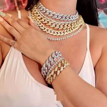 Iced Out Hiphip Bling Miami Cuban Link Chain Bracelet For Punk Men Micro Paved 5A Cubic Zirconia Wide Band Party Jewelry Gifts 2024 - buy cheap