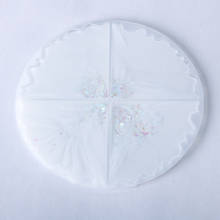 Molde de resina de cristal para decoración del hogar, molde redondo de silicona con forma de copa de onda transparente para espejo, bricolaje 2024 - compra barato