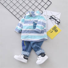 Spring Baby Boys Clothing Formal Infant Gentleman Wide strip Shirt Pants 2Pcs/Sets Kids Clothess Cotton Children Leisure Suits 2024 - buy cheap